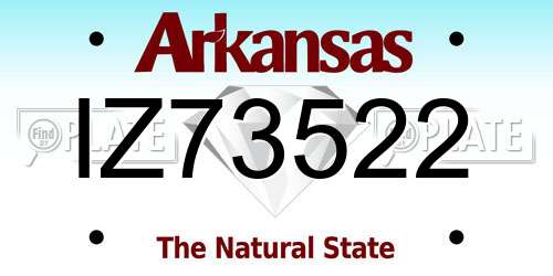 IZ73522 Arkansas License Plate