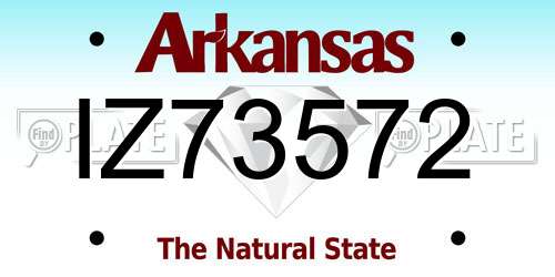 IZ73572 Arkansas License Plate