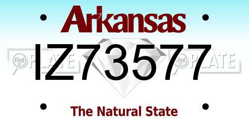 IZ73577 Arkansas License Plate