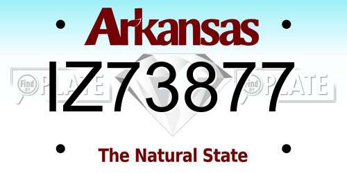 IZ73877 Arkansas License Plate