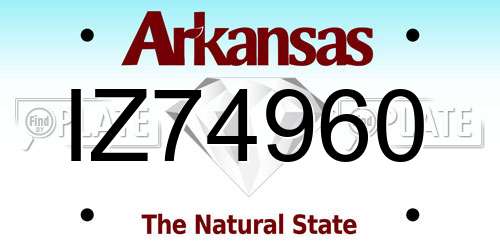IZ74960 Arkansas License Plate