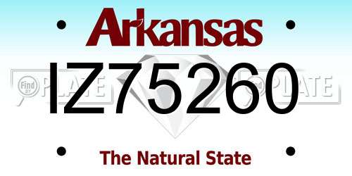 IZ75260 Arkansas License Plate