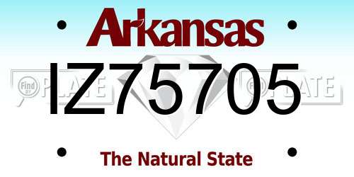 IZ75705 Arkansas License Plate