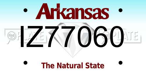 IZ77060 Arkansas License Plate
