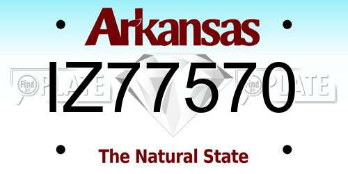 IZ77570 Arkansas License Plate
