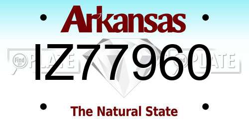 IZ77960 Arkansas License Plate