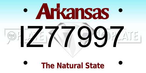 IZ77997 Arkansas License Plate