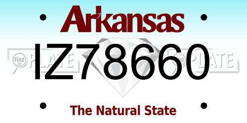 IZ78660 Arkansas License Plate