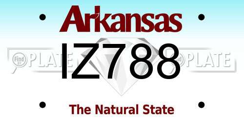 IZ788 Arkansas License Plate