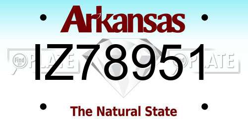 IZ78951 Arkansas License Plate