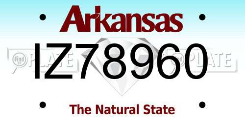 IZ78960 Arkansas License Plate