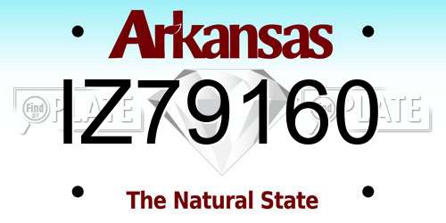 IZ79160 Arkansas License Plate