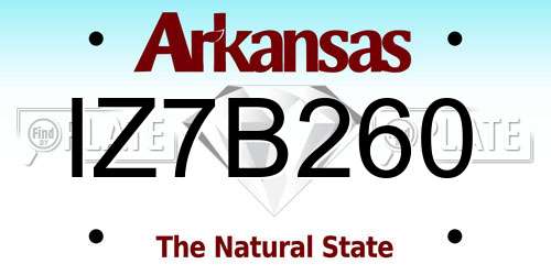 IZ7B260 Arkansas License Plate