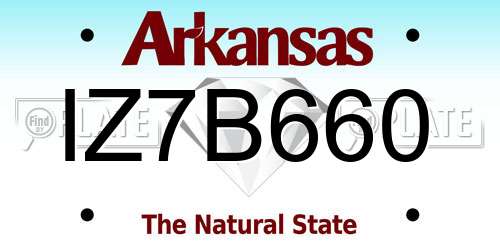 IZ7B660 Arkansas License Plate