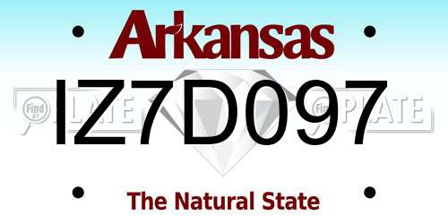 IZ7D097 Arkansas License Plate