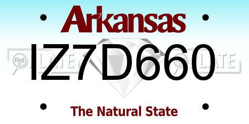 IZ7D660 Arkansas License Plate