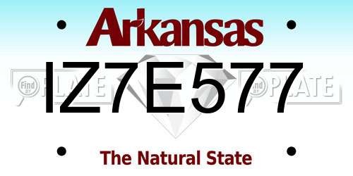 IZ7E577 Arkansas License Plate