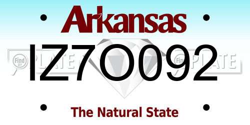 IZ7O092 Arkansas License Plate