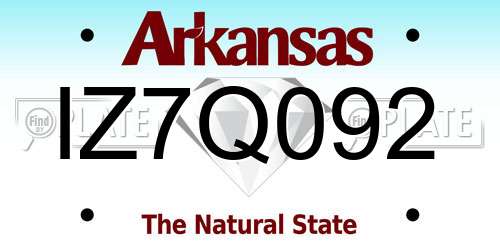 IZ7Q092 Arkansas License Plate