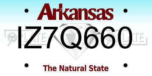IZ7Q660 Arkansas License Plate