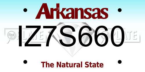 IZ7S660 Arkansas License Plate