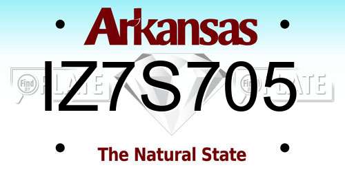 IZ7S705 Arkansas License Plate
