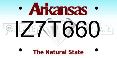 IZ7T660 Arkansas License Plate