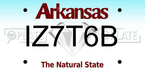 IZ7T6B Arkansas License Plate