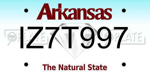IZ7T997 Arkansas License Plate