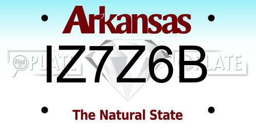 IZ7Z6B Arkansas License Plate