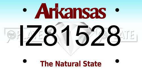 IZ81528 Arkansas License Plate