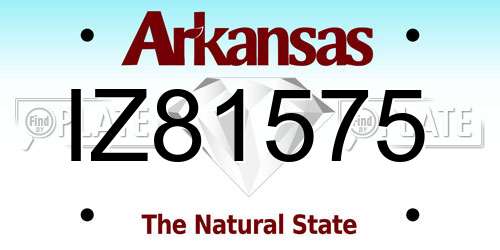 IZ81575 Arkansas License Plate