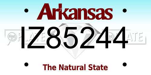 IZ85244 Arkansas License Plate