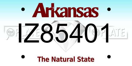 IZ85401 Arkansas License Plate