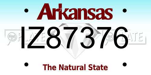 IZ87376 Arkansas License Plate