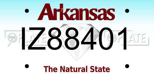 IZ88401 Arkansas License Plate