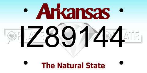 IZ89144 Arkansas License Plate