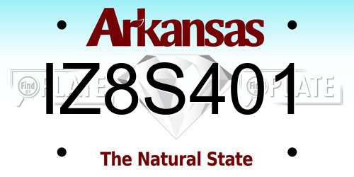 IZ8S401 Arkansas License Plate