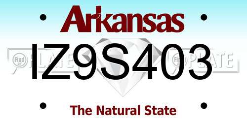 IZ9S403 Arkansas License Plate