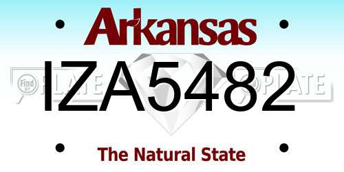 IZA5482 Arkansas License Plate
