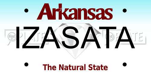 IZASATA Arkansas License Plate