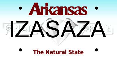 IZASAZA Arkansas License Plate