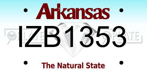 IZB1353 Arkansas License Plate