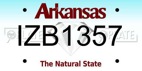 IZB1357 Arkansas License Plate