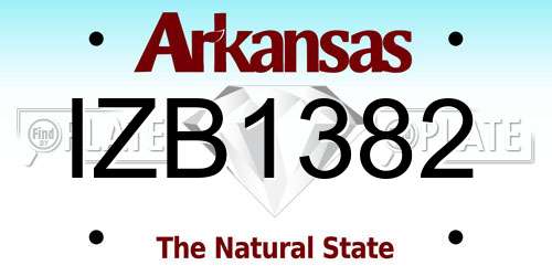 IZB1382 Arkansas License Plate