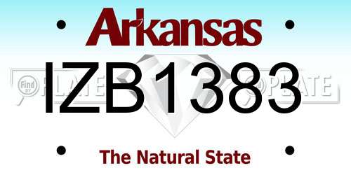 IZB1383 Arkansas License Plate