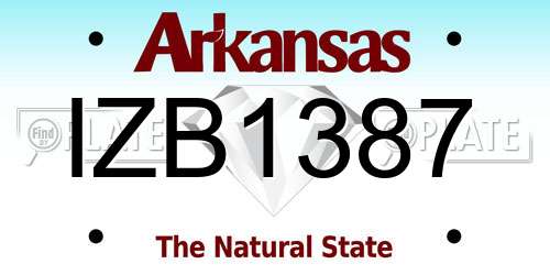 IZB1387 Arkansas License Plate