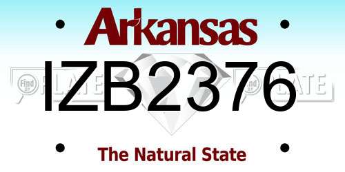 IZB2376 Arkansas License Plate