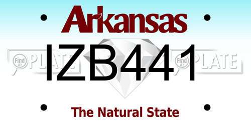 IZB441 Arkansas License Plate
