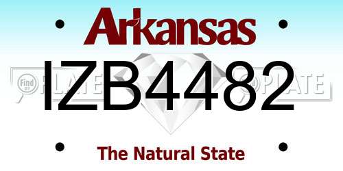 IZB4482 Arkansas License Plate